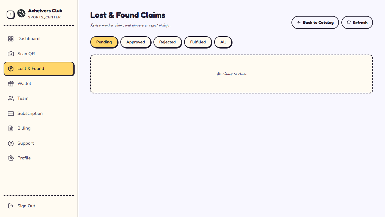 Reviewing lost & found claims